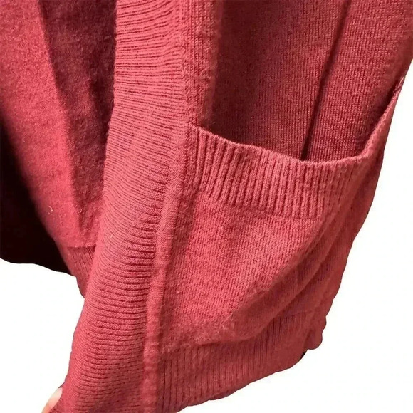 Cielo Women's Red Open Front Cardigan Sweater M Long Sleeve Pockets - Picture 3 of 6